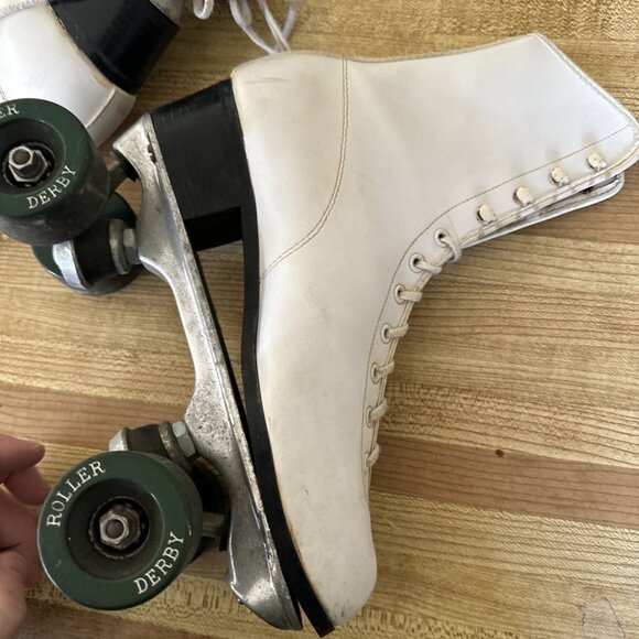 Vintage Roller Derby Skate Corp White Leather Ladies 9 1/2 Or 10?? - Picture 12 of 15